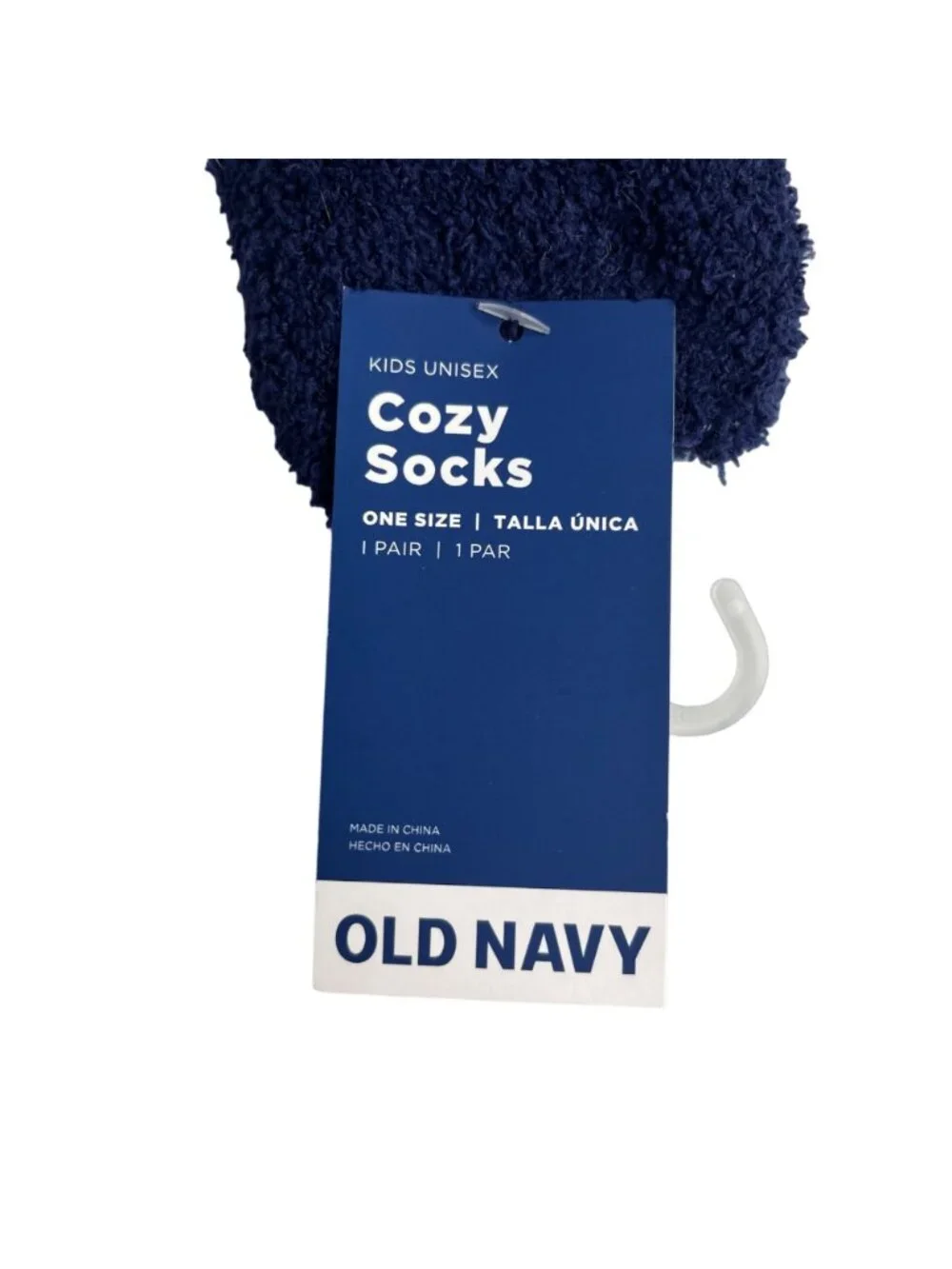 Old Navy Cozy Socks Santa Design Non-Slip Grip Kids OS New Navy Red